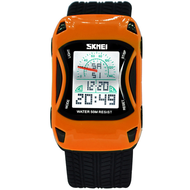 Colorful student waterproof Watch personality Creative Cartoon car Multifunction digital watch