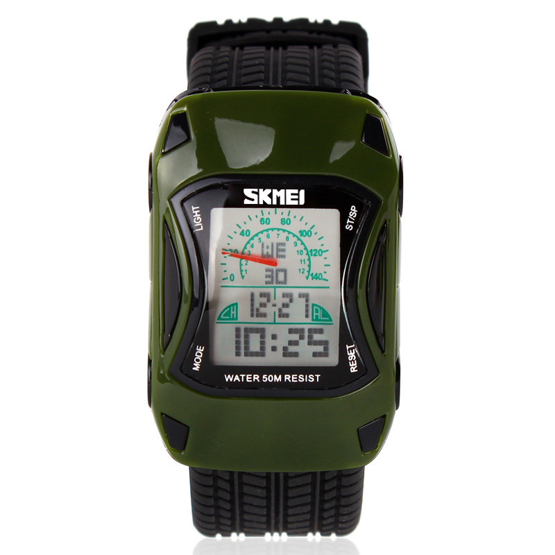 Colorful student waterproof Watch personality Creative Cartoon car Multifunction digital watch
