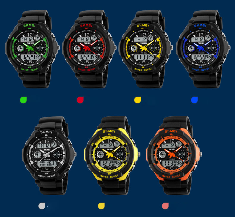 Outdoor Double Show Digital Watch Waterproof Shockproof Climbing Multifunction Movement Watch