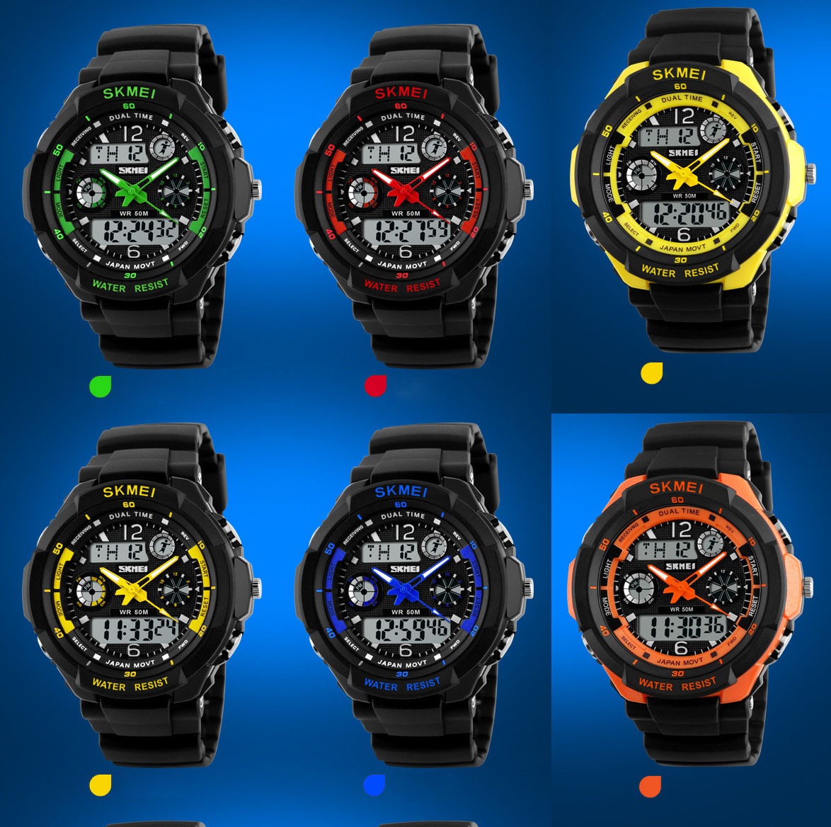 Outdoor Double Show Digital Watch Waterproof Shockproof Climbing Multifunction Movement Watch