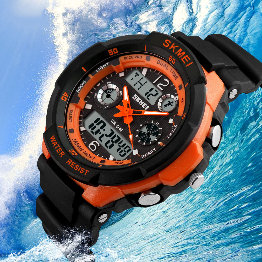 Outdoor Double Show Digital Watch Waterproof Shockproof Climbing Multifunction Movement Watch