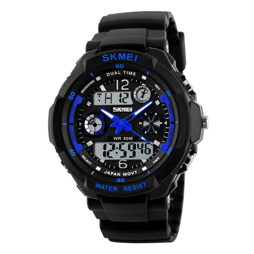 Outdoor Double Show Digital Watch Waterproof Shockproof Climbing Multifunction Movement Watch