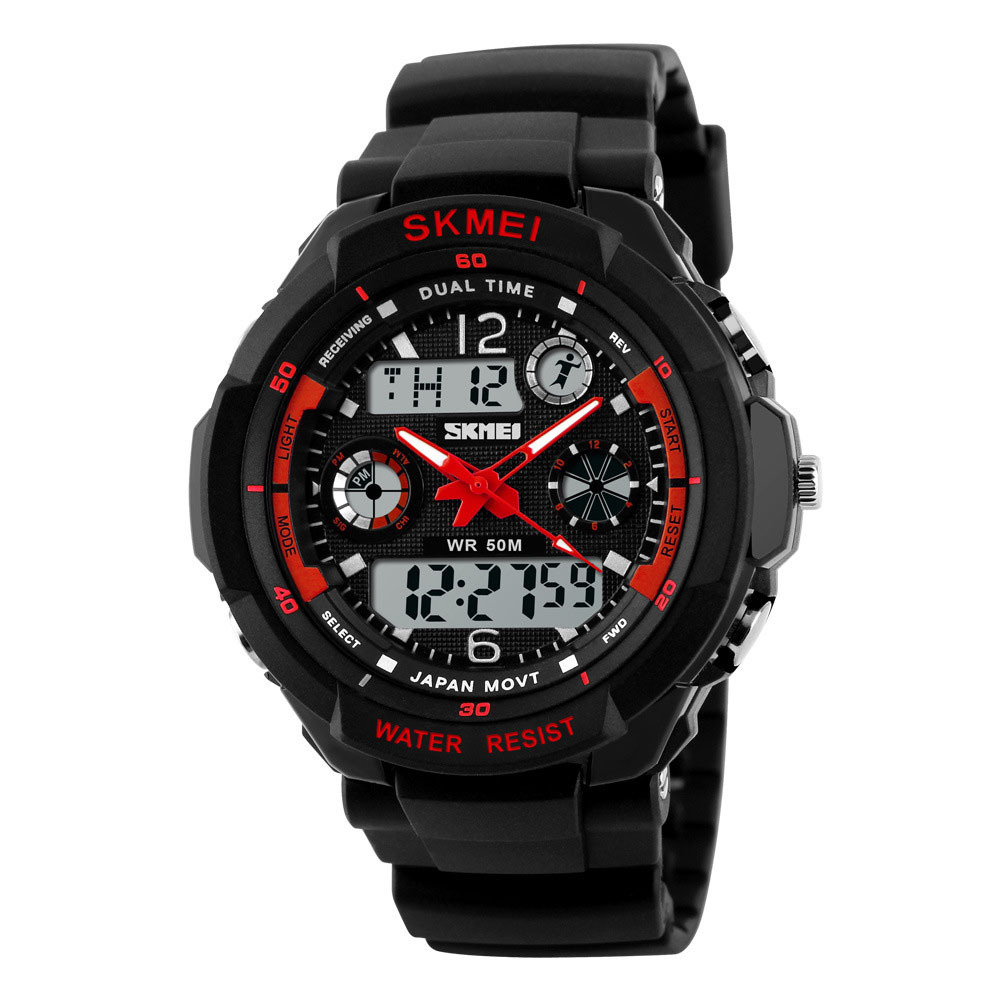 Outdoor Double Show Digital Watch Waterproof Shockproof Climbing Multifunction Movement Watch