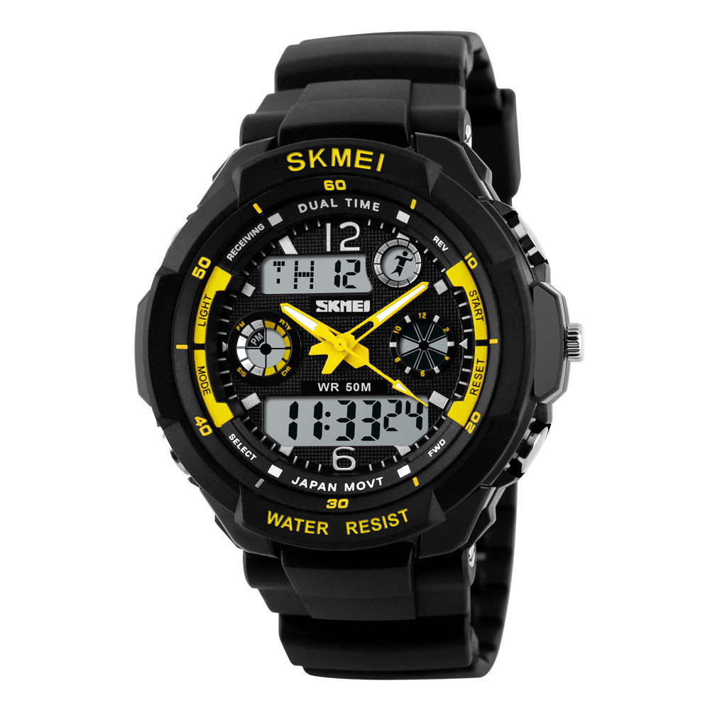 Outdoor Double Show Digital Watch Waterproof Shockproof Climbing Multifunction Movement Watch