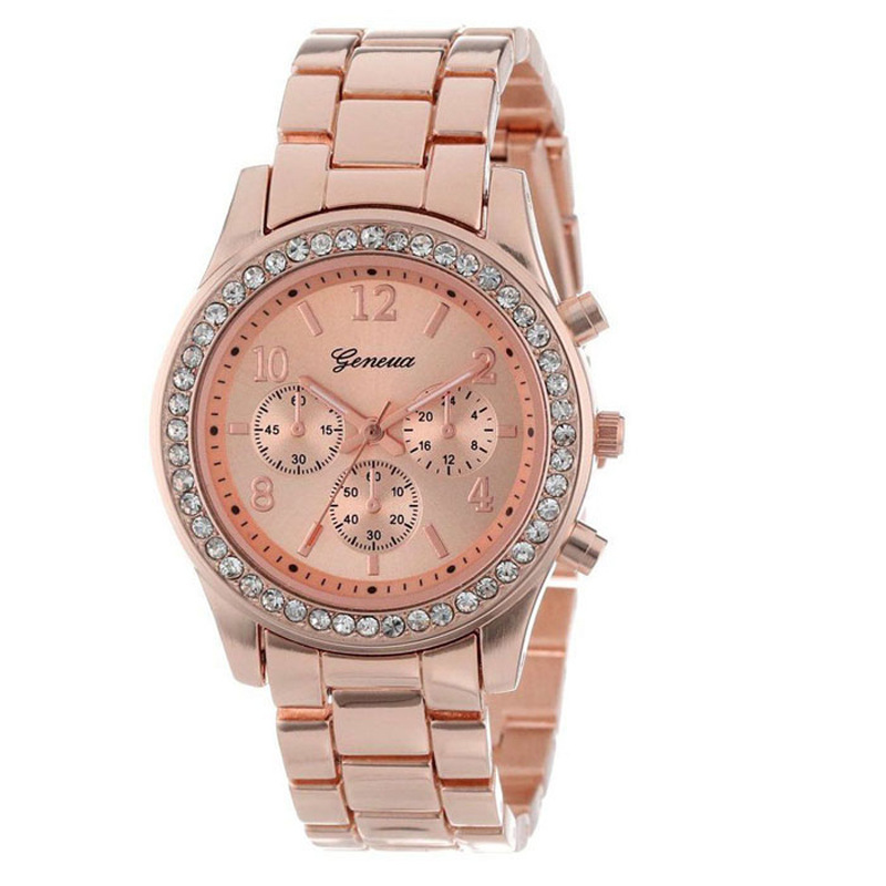 Diamond Fashion trend Men Steel Business Three Eyes Geneva Alloy Watch