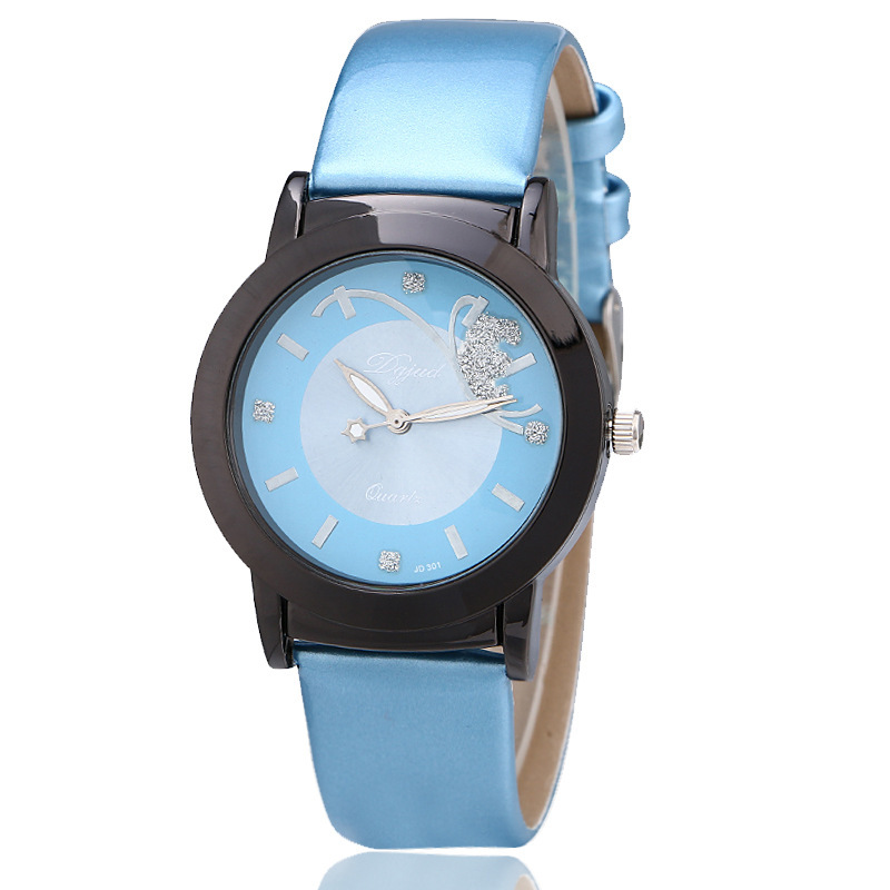 Fashion Trend PU Crystal Watch  Ms Bow Tie Pearl Watches