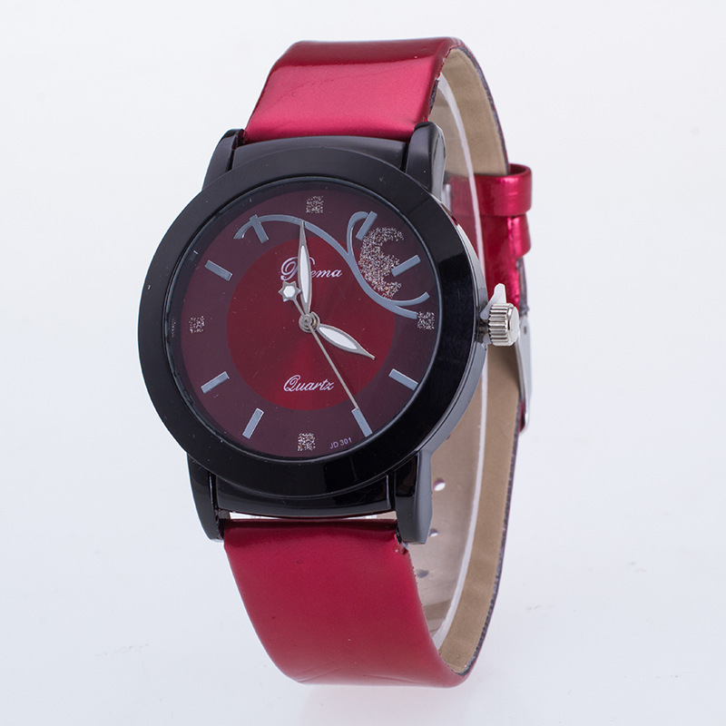 Fashion Trend PU Crystal Watch  Ms Bow Tie Pearl Watches
