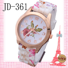 Color Print Watch  Blue And White Porcelain Color Printing Flowers Watch Fashion Trend Ms Watches