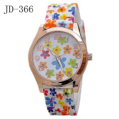 Color Print Watch  Blue And White Porcelain Color Printing Flowers Watch Fashion Trend Ms Watches