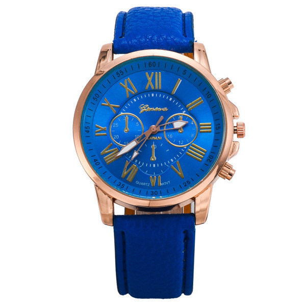 Three eyes Watch Retro Geneva student Couple On the table   Male and female Belt quartz trend Watch