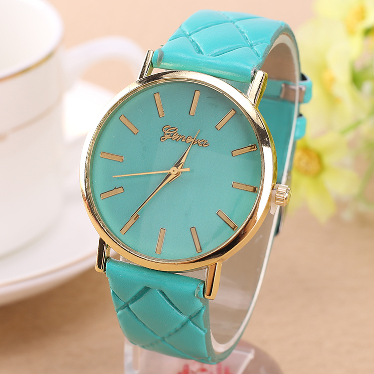 Ms Belt Watch Route Square Check PU Belt   High Quality High End Watches