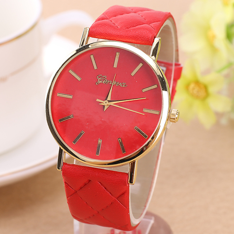 Ms Belt Watch Route Square Check PU Belt   High Quality High End Watches