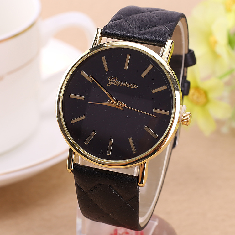 Ms Belt Watch Route Square Check PU Belt   High Quality High End Watches