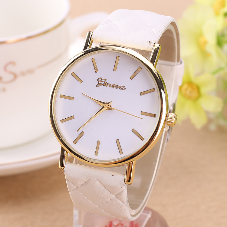 Ms Belt Watch Route Square Check PU Belt   High Quality High End Watches