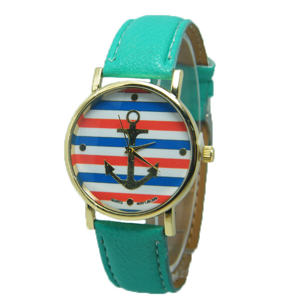 Fashion Trend Leisure Simple Belt Anchor Watch  Horizontal Stripes Big Anchor Watches