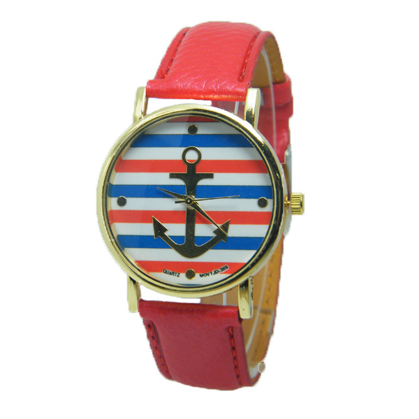 Fashion Trend Leisure Simple Belt Anchor Watch  Horizontal Stripes Big Anchor Watches