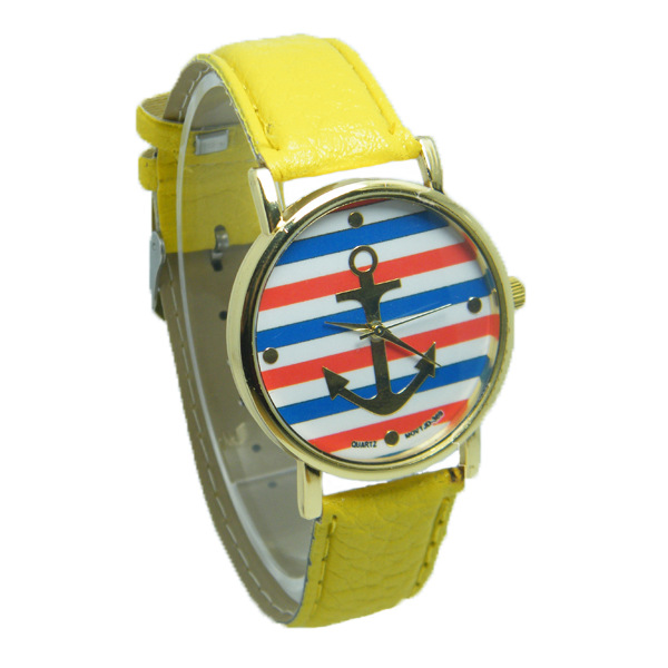 Fashion Trend Leisure Simple Belt Anchor Watch  Horizontal Stripes Big Anchor Watches