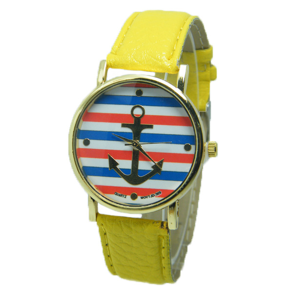 Fashion Trend Leisure Simple Belt Anchor Watch  Horizontal Stripes Big Anchor Watches