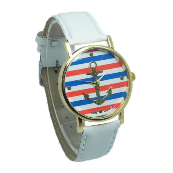 Fashion Trend Leisure Simple Belt Anchor Watch  Horizontal Stripes Big Anchor Watches