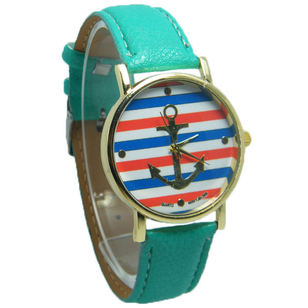 Fashion Trend Leisure Simple Belt Anchor Watch  Horizontal Stripes Big Anchor Watches