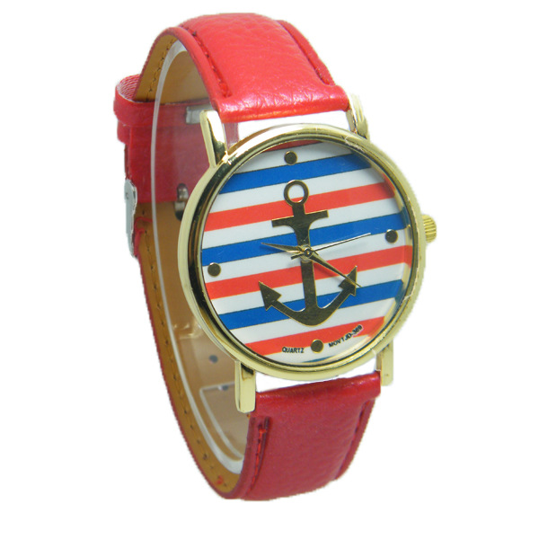 Fashion Trend Leisure Simple Belt Anchor Watch  Horizontal Stripes Big Anchor Watches