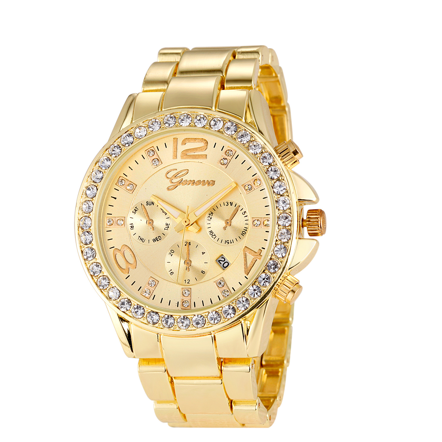 Three eyes Men Watch Geneva Male Watch Diamond Watch Steel Strip Quartz Watches