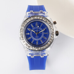 Fashion Trend Geneva Watch Leisure Silica Gel Men And Women Watch Glowing LED Lights Watch