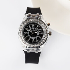 Fashion Trend Geneva Watch Leisure Silica Gel Men And Women Watch Glowing LED Lights Watch