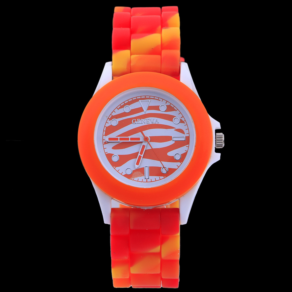 Camouflage Banma Ppattern Silica Gel Watch Fashion Colorful Ms Leisure Watches