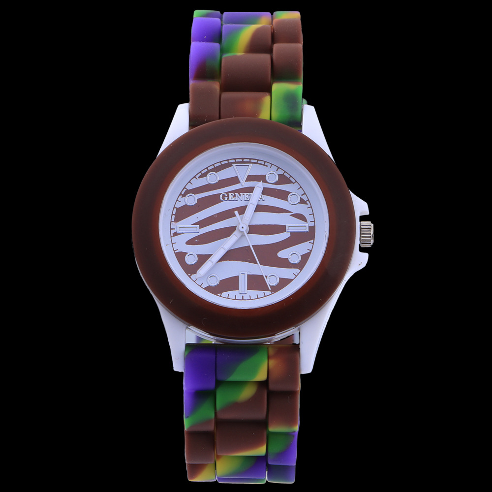 Camouflage Banma Ppattern Silica Gel Watch Fashion Colorful Ms Leisure Watches