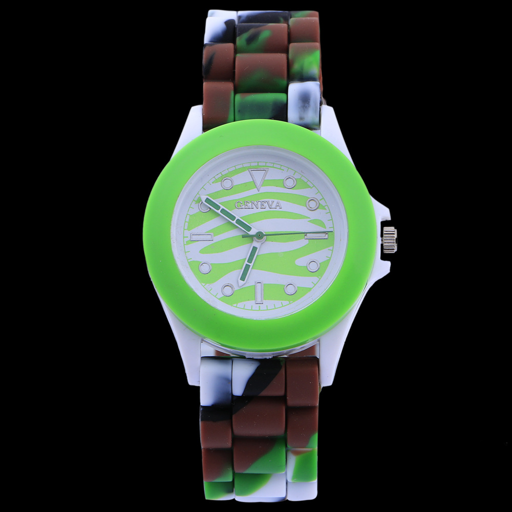 Camouflage Banma Ppattern Silica Gel Watch Fashion Colorful Ms Leisure Watches