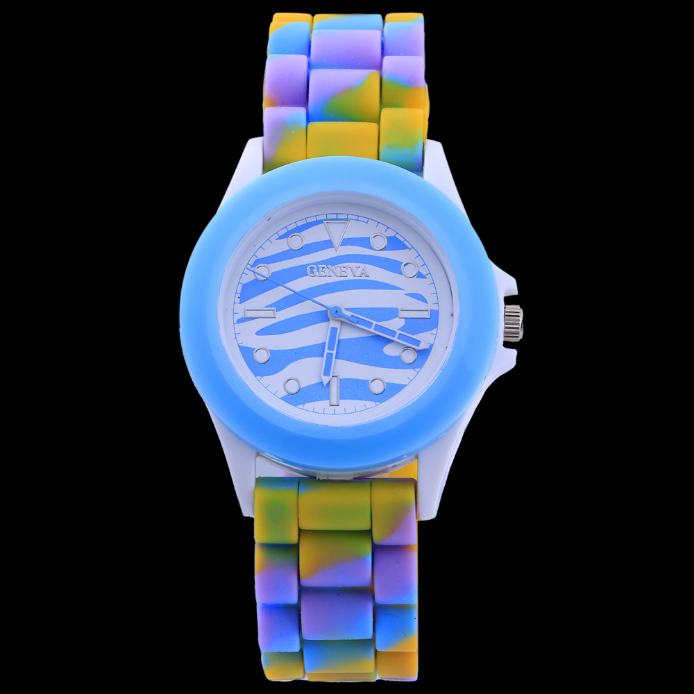 Camouflage Banma Ppattern Silica Gel Watch Fashion Colorful Ms Leisure Watches