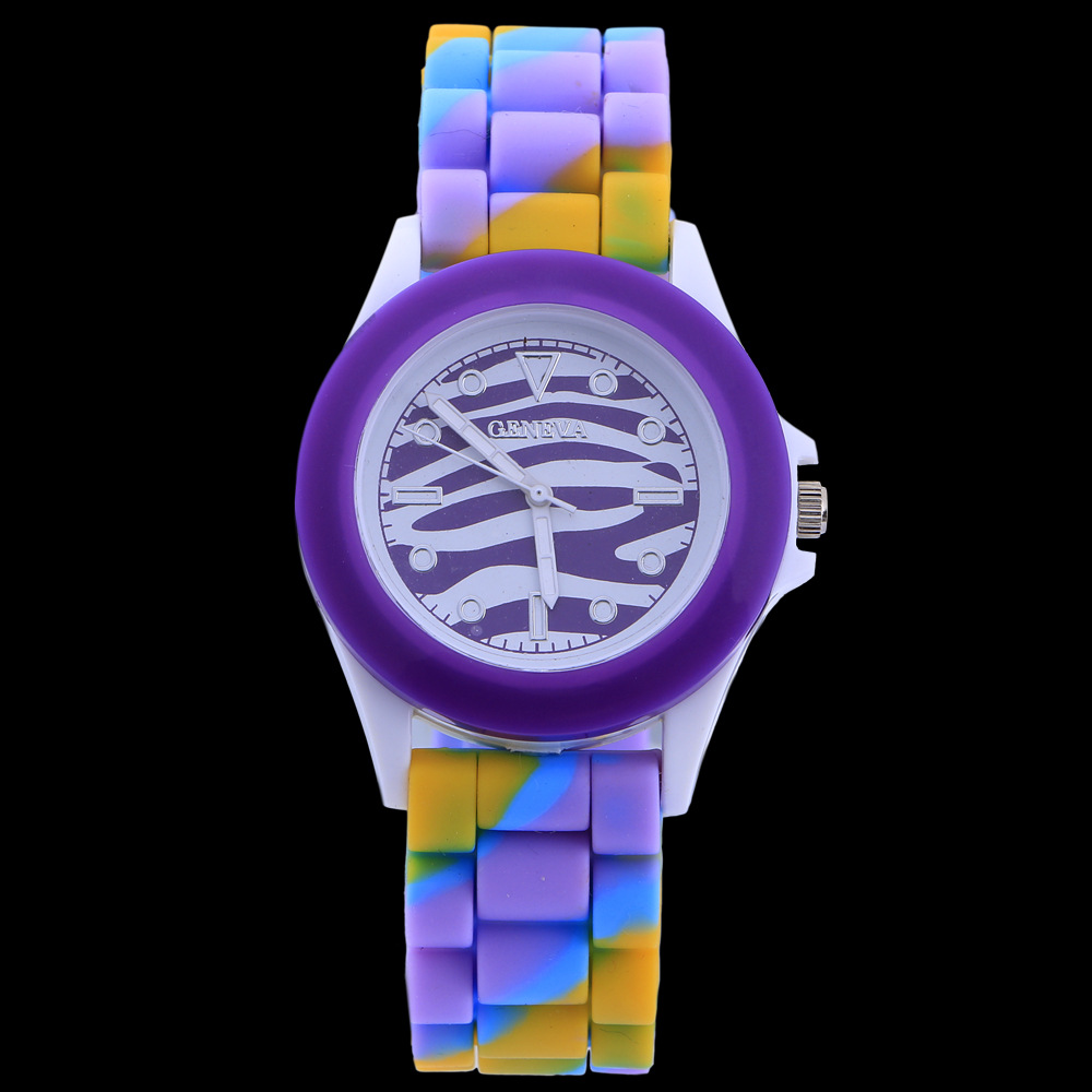 Camouflage Banma Ppattern Silica Gel Watch Fashion Colorful Ms Leisure Watches