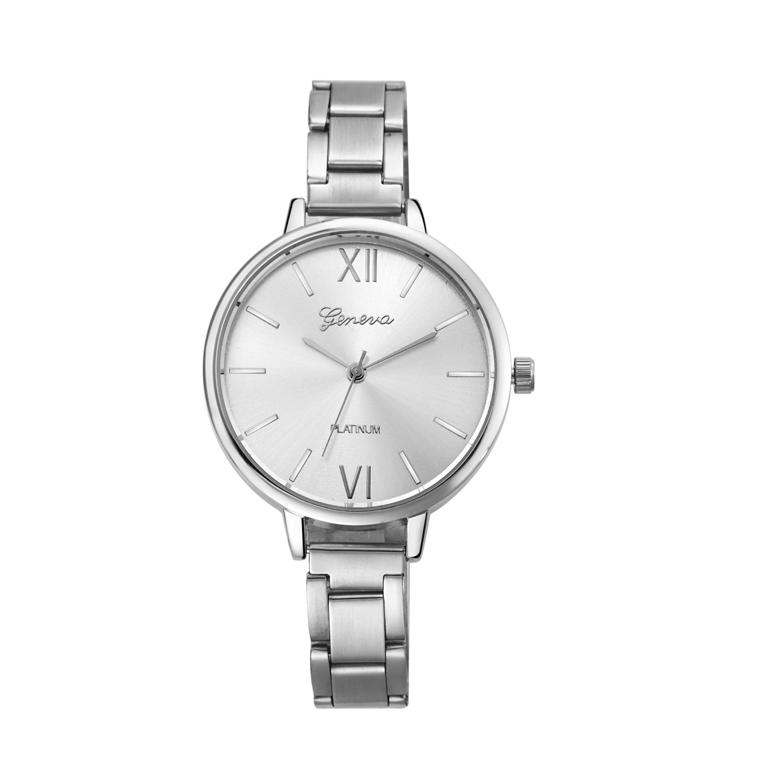 Geneva Thin Belt Steel Strip Alloy Watch Quartz Watch  Ms High End Fashion Watches