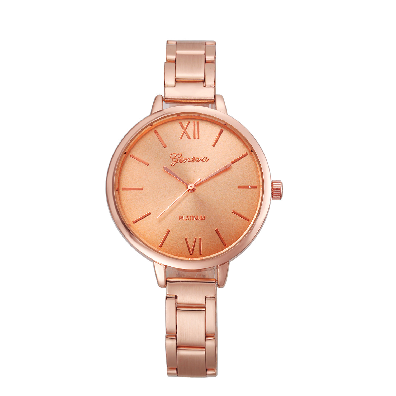Geneva Thin Belt Steel Strip Alloy Watch Quartz Watch  Ms High End Fashion Watches