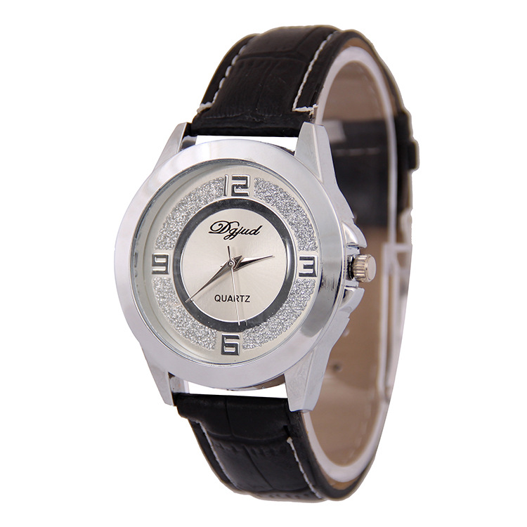 Gold shell Flash powder surface Bamboo skin Belt table fashion Western style Retro Ms Upscale Watch