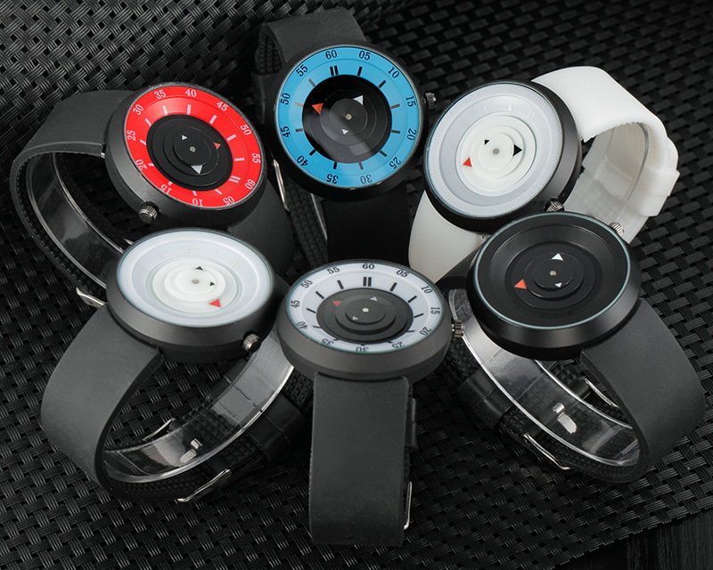 Creative trend disc Silica gel Second disk pointer Leisure Watch  waterproof quartz Watch