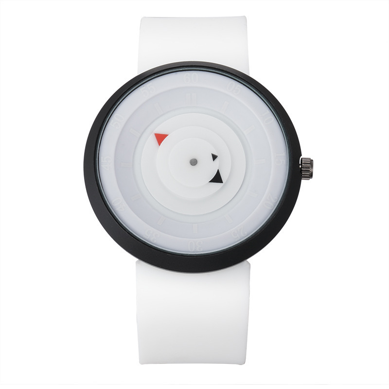 Creative trend disc Silica gel Second disk pointer Leisure Watch  waterproof quartz Watch