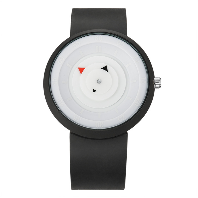 Creative trend disc Silica gel Second disk pointer Leisure Watch  waterproof quartz Watch