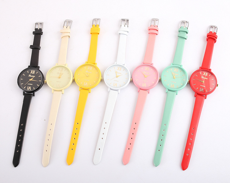 Geneva Fine Strap Ms Watch Leisure Business Belt Watch Alloy Watch