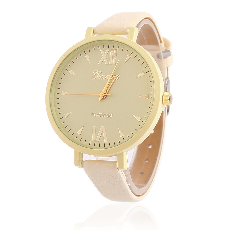 Geneva Fine Strap Ms Watch Leisure Business Belt Watch Alloy Watch