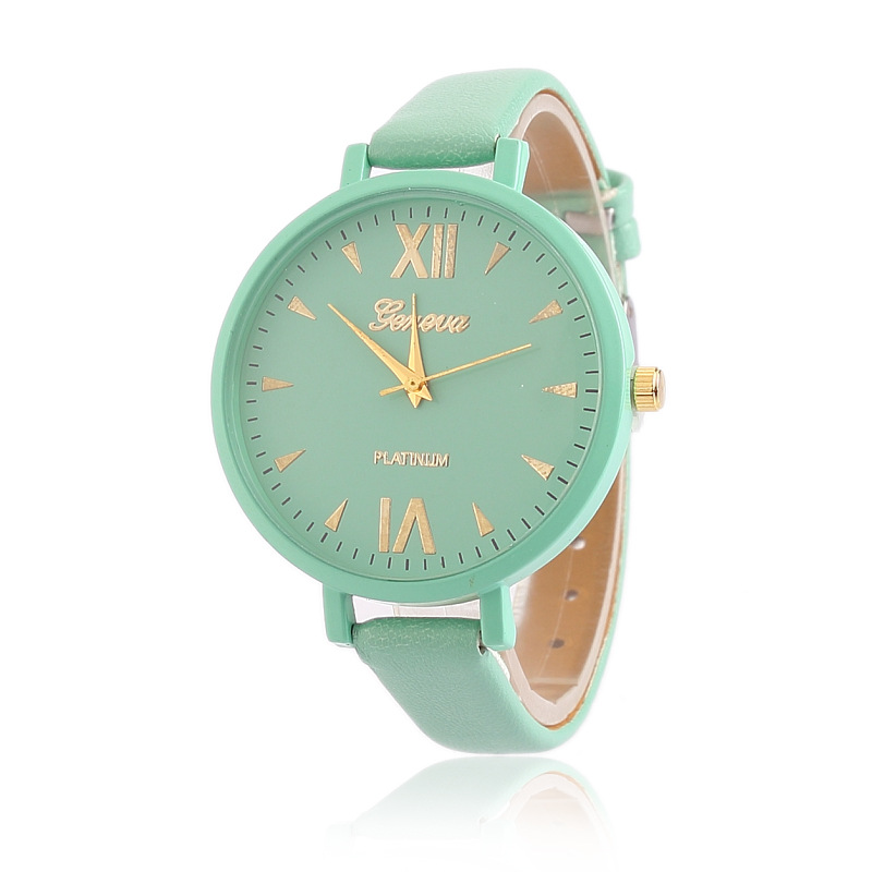 Geneva Fine Strap Ms Watch Leisure Business Belt Watch Alloy Watch