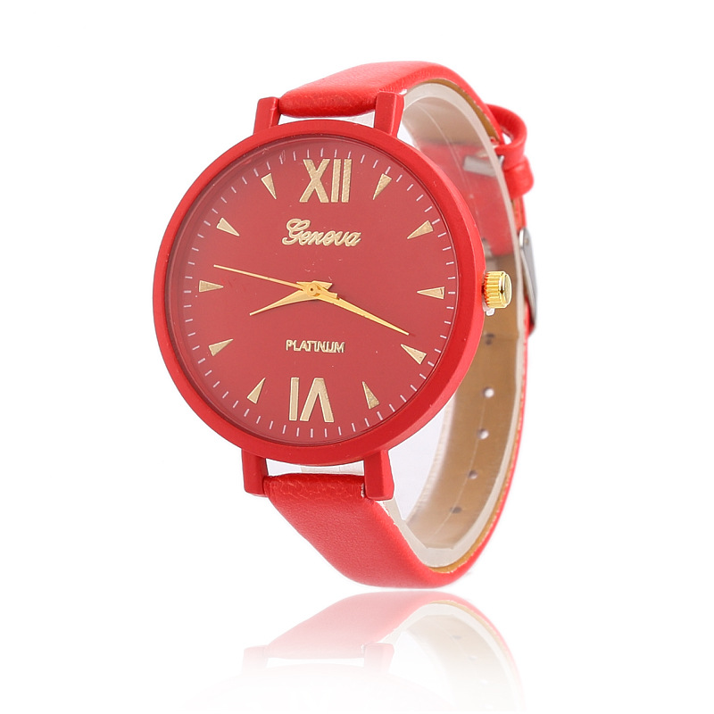 Geneva Fine Strap Ms Watch Leisure Business Belt Watch Alloy Watch