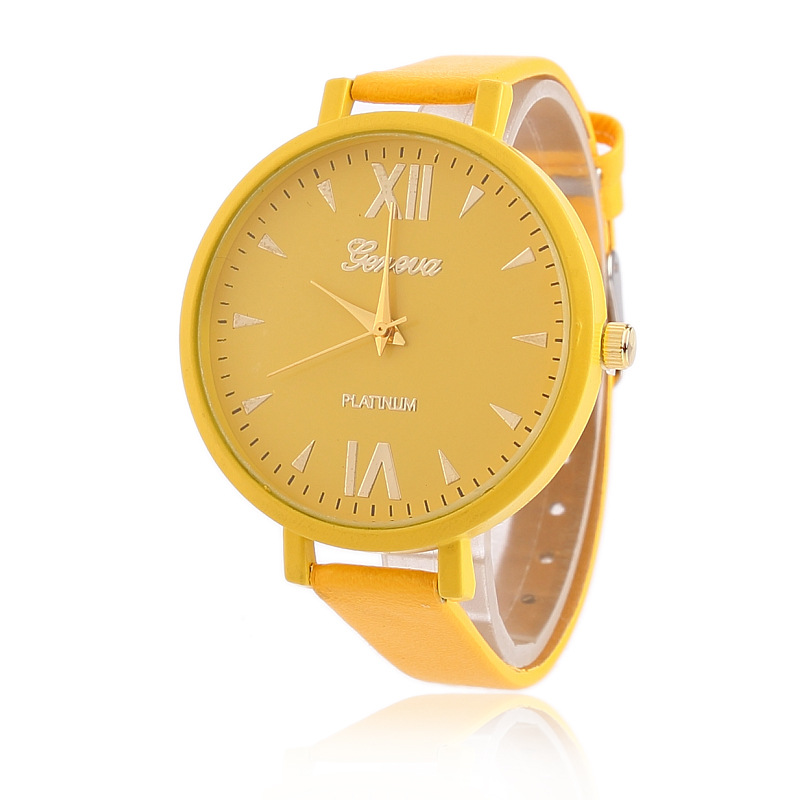 Geneva Fine Strap Ms Watch Leisure Business Belt Watch Alloy Watch