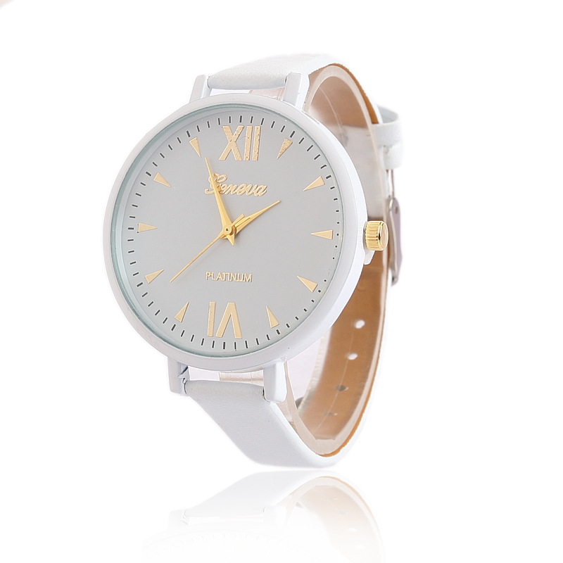 Geneva Fine Strap Ms Watch Leisure Business Belt Watch Alloy Watch