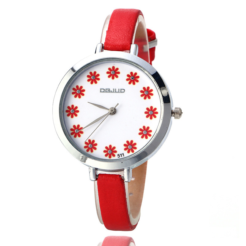 Little Sunflower Ms Fashion Watch Sashion Flowers Scale Belt Trend Student Watch