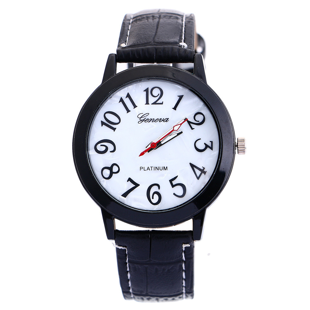 Fashion Watch Black Shell Bamboo Pattern Belt Watch Ms Trend Leisure Watch