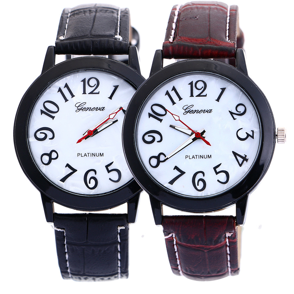 Fashion Watch Black Shell Bamboo Pattern Belt Watch Ms Trend Leisure Watch