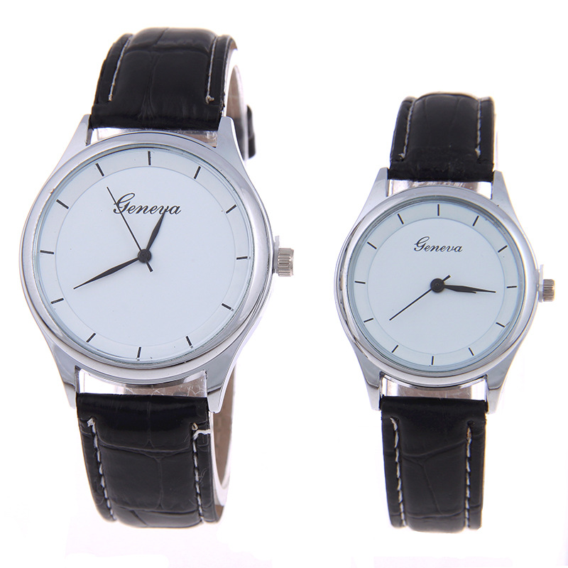 Geneva Couple On the table   concise Leisure student Quartz watches gift Watch
