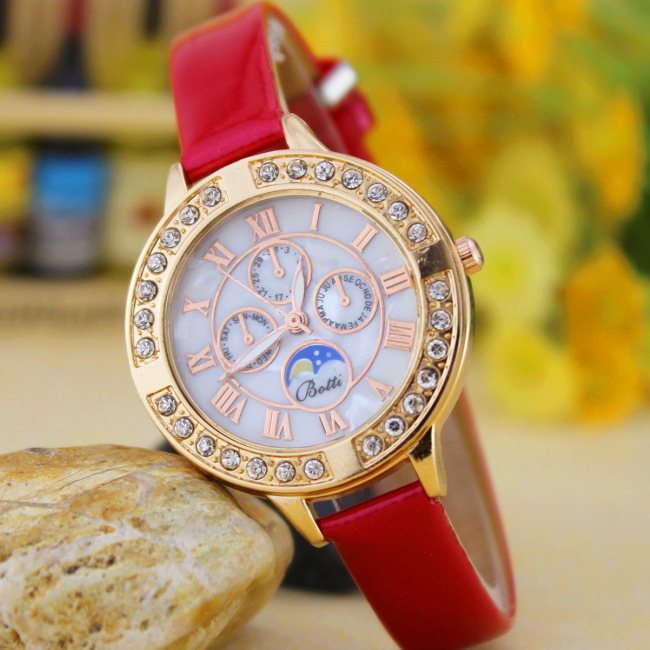 Fine Belt Watch Classic Style Watch  Narrow Straps Three Eyes Six Needle Trend Watch